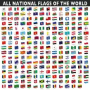 QPuzzles 256 Piece Jigsaw Puzzle - All National Flags Of The World