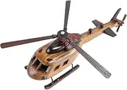 Generic Retro Helicopter Model Helicopter Figure Ornament 3D Helicopter Decoration for Table Top Indoor Shelf Kitchen Home, Style A