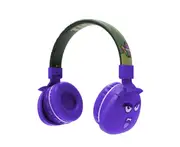 Foldable Kids Cartoon Headphone Bluetooth Wireless Headphones Headworn Headset Stereo Headphone-Purple