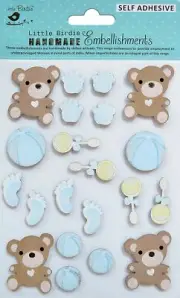 Little Birdie 3D Embellishment 21/Pkg-Little Hands Tiny Feet