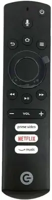 Sleek Black Voice Remote for Element WA43UFT1001 & Westinghouse Fire TVs