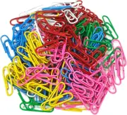 200 Pcs Paper Clips, 28Mm Coloured Paperclips Metal Paper Clips Clamps with Box