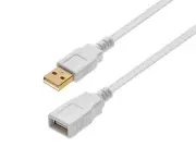 Monoprice USB A to USB A Female 2.0 Extension Cable - 28/24AWG, White, 1.5ft