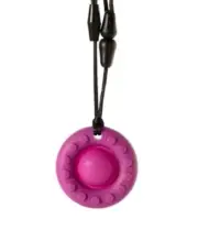 New Sensory Teether Chew Necklace Chewellery Purple Round Gem