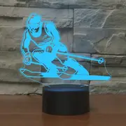 Skiing Shape 3D Colorful LED Vision Light Table Lamp, Charging Touch Version