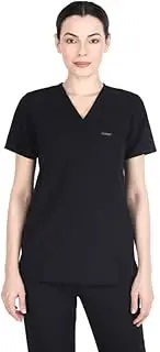 [Organix - Sustainable Health supplies] Organix Scrub Tops for Women - Slim Fit, V-Neck, 3 Pocket, Stretch, Anti-Wrinkle Medical Scrub Top for Women, Yoga, Workout