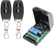 DC 12V 24V 36V 48V Wireless Remote Switch New 2 CH Multi-Function Remote Control Switch, 433Mhz Transmitter with Receiver Use for Electric Doors, Cars, Lights & More（Momentary Mode）