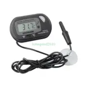 LCD Digital Fish Aquarium Thermometer Water Terrarium Black FREE Extra Batteries