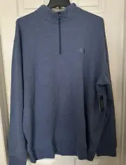 Polo Ralph Lauren Big&Tall Men 2XL-TALL Luxury Jersey Quarter-Zip Pullover Blue