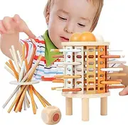 Building Blocks Balancing Puzzles Toys, Safe Building Blocks Natural Tower Toy, Family Educational Stacking Game for 3 Years and Up Children Boys Girls