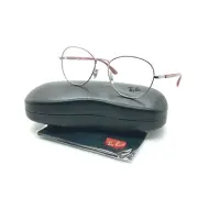 New Ray-Ban Frames Silver Burgundy Metal Oval Glasses rb6470 2502 50-17-140