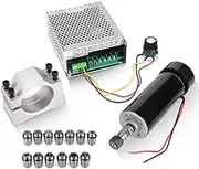 CNC Spindle 500W Air Cooled 0.5kw Milling Motor and Spindle Speed Power Converter and 52mm Clamp and 13pcs ER11 Collet for DIY Engraving