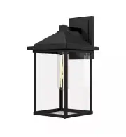 Alora Mood Larchmont 1 Light 6" Exterior Wall Sconce, Clear/Black - EW552007BKCL