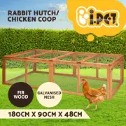 I.Pet Chicken Coop Rabbit Hutch Extra Large Wooden Chicken House Run XL Hen Cage