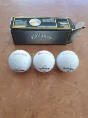 NEW. CALLAWAY WARBIRD GOLF BALLS,RIO TINTO STAMPED. 1,2,3. PERFECT CONDITION .
