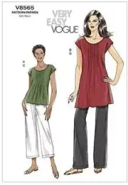 Vogue V8565 Misses Top, Tunic and Pull on Pants Sewing Pattern Sizes 8-14