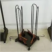 Universal Storage Stacker Cart,2 In 1 Hanger Rack Stand,Portable Clothes Hanger Organizer Stacker for Laundry Room Retail(Black)