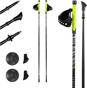KADVA Raylan Nordic Walking Poles in Grey with Adjustable Sizes from 105 to 130 cm Easy Construction Adjustable Gloves Resistance to Sinking into The Earth Durable Widia Blade