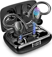 Drsaec Wireless Earbuds, Headphones Running Bluetooth 5.3 in Ear with HD Mic, Earphones Sport IP7 Waterproof 48H Noise Cancelling Buds Deep Bass/USB-C/LED[ Upgrade] Black I21