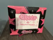 CHEER / CHEERLEADING Box Set w/ Picture Frame Notebook/Stickers - Pink/Black-NEW