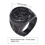 Leviathan Cross Rings, Men Signet Ring, Stainless Steel Lucifer Sigil Satanism R
