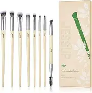 Jessup Eyeshadow Brush Set 8pcs Eye Makeup Brushes Premium Cruelty-Free Eyeshadow Blending Concealer Eyebrow Eyeliner Spoolie Brush Kit T328