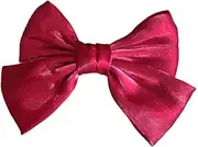 Large Bow Hair Clip Barrette Hair Bows Satin Solid Handmade Hair Clips Barrettes for Thick Hair Accessories for Women Girls Red Hair Bow French Style Barrette Hair Clips