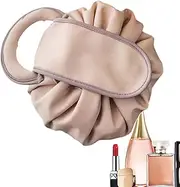 Makeup Organizer Bag | Portable Drawstring Cosmetic Bag PU Leather Makeup Bag,Waterproof Makeup Organizer Large Capacity Toiletry Bag for Travel