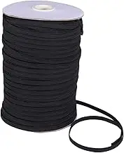 SEWACC Basic Band for Tucking Elastic Bands for Pants Black Elastic Belt 6mm x 180m Roll
