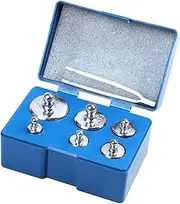 Steel Gram Calibration Weight, 5g 10g 20g 50g 100g Grams Weights Calibration, M2 Class Scale Calibration Weight Kit with Tweezer and Case for Educational Science Weights B/