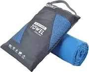 RainLeaf Antibacterial Microfiber Towel Large (24 x 48 inches) Blue