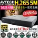 N【無名】監視器 AVTECH 陞泰 H.265 AHD 500萬16路4聲主機 1080P 防駭客 手機遠端 監控