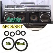 4 sets Idle Wheel Rubber Rings for Sharp GF-919 GF-999 GF-1000 Cassette Deck