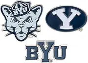 Desert Cactus Brigham Young University Lapel Pins 3 Pack Cougars BYU Cougs Logo Enamel Made of Metal (Pin Set), Bronze, no gemstone
