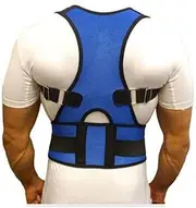 [Generic] Posture corrector Adjustable Humpback Shaping Unisex Back Correction Belt (Blue) (Size : L)