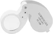 40X Illuminated Jewelers Loupe Magnifier, Portable Foldable Pocket Jewelry Magnifying Glasses for Checking Diamond, Gems