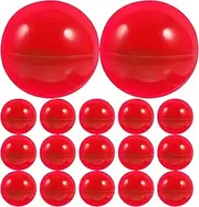 Sewroro 50Pcs Colored Round Capsules Empty Vending Machine Capsules Plastic Hollow Bingo Balls Raffle Balls for Game Party (Red)