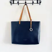 OROTON Estate Tote (with tags) - Navy Blue/Tan