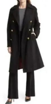Rebecca Minkoff Officer Wool Blend Coat Sz M NWT Black $598