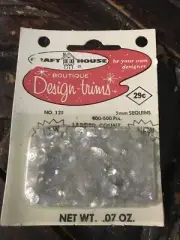 Vintage Craft House Boutique Design-Trims Sealed Clear Back Mounts Sequins