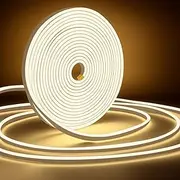 LangPlus+ LED Neon Lights Strip Warm White 10M 1200 LEDs 24V LED Neon Rope Light IP65 Waterproof Silicone Flexible Neon LED Strip Lights for Bedroom, Room, Outdoors Decor
