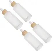 Healeved 4pcs Frosted Glass Essential Oil Bottles with Dropper Refillable Aromatherapy Massage Oil Sample Containers Lightweight Travel Friendly Design