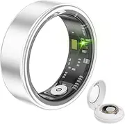 Loluka Smart Ring with Heart Rate Monitor Fitness Ring Fitness Tracker Step Tracker Sleep Monitor Health Tracking No Subscription Fee for Android iOS Silvery 11