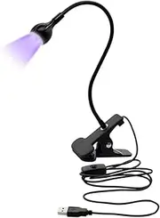 ArmiLevel USB UV LED Black Light Lamp with Gooseneck, Clamp Fixtures for UV Gel Nails and Ultraviolet Curing, Apres Gel x Nail Tips, Plug; Play, Portable,Satin Detection,Blackligths Fluorescent Paint