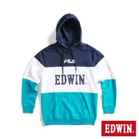 在飛比找蝦皮商城優惠-EDWIN x FILA聯名 經典主義拼接休閒連帽長袖T恤(