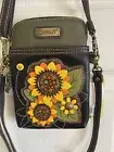 CHALA SUNFLOWER GROUP CELL PHONE CROSSBODY - 2 Adj. Detachable Straps - Black
