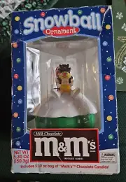 M & M Milk Chocolate Christmas Snowball Ornament