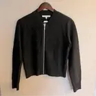 THE CASHMERE PROJECT Women's Black Full Zip Sequin Bomber Sweater Jacket Size XS
