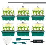 6-Set Seed Starter Tray with Grow Light, Seed Starting Trays Kits with Timing...