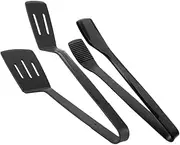 Professional BBQ Clamp Tongs Set Silicone Spatula Tong for Flip Cooking Steak Eggs Pasta for Home Restaurant